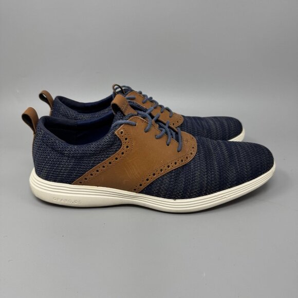 Cole Haan Grand Tour Knit Mens Size 10M Oxford Shoes Marine Blue Tan C31348 main image 9